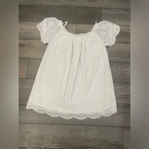 White Delicate Lace Off-Shoulder Blouse -XS by Lilly Pulitzer